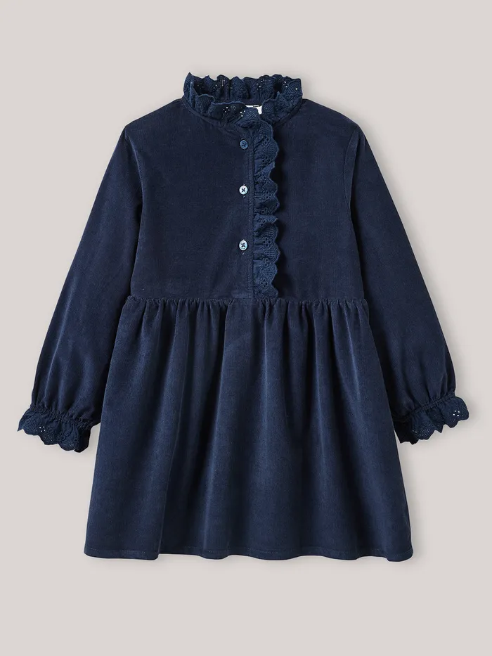 Girls Cyrillus Clothing Corduroy Dress Marine