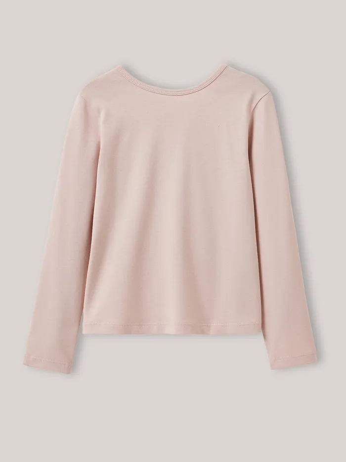 Girls Cyrillus Clothing TShirt With Message Trim Made With Liberty Fabric 8211 Organic Cotton Rose Doux