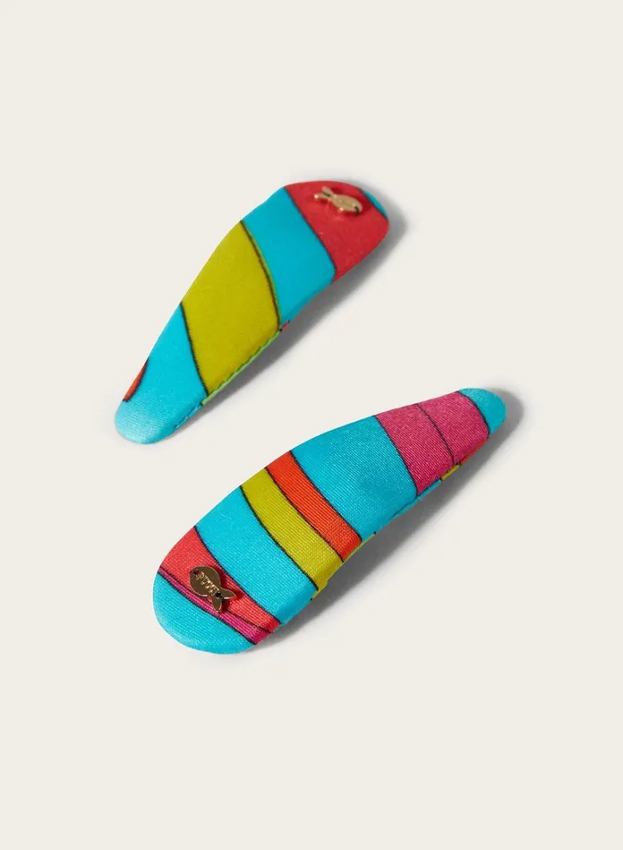 Hats And Hair Accessories Women PUCCI MarmoPrint Hair Clips
