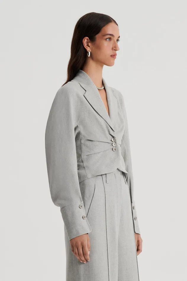 Jackets DRAPED TAILORED JACKET PALEGREY Scanlan Theodore Women Jackets DRAPED TAILORED JACKET PALEGREY Scanlan Theodore Women