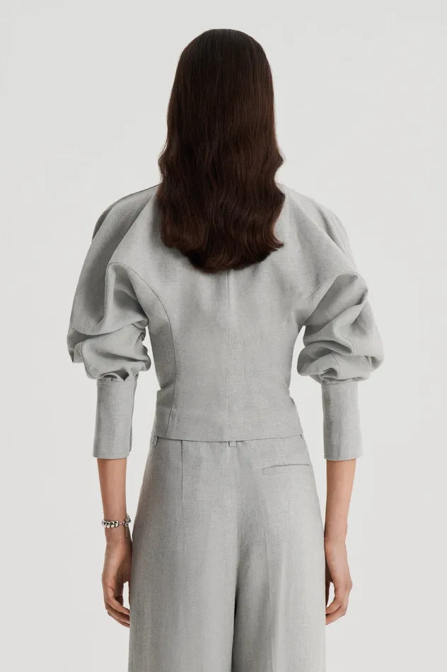 Jackets DRAPED TAILORED JACKET PALEGREY Scanlan Theodore Women Jackets DRAPED TAILORED JACKET PALEGREY Scanlan Theodore Women