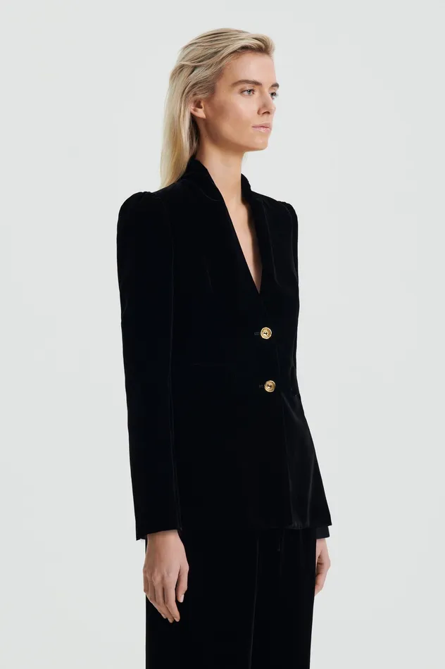 Jackets Scanlan Theodore Women VELVET JACKET BLACK Jackets Scanlan Theodore Women VELVET JACKET BLACK