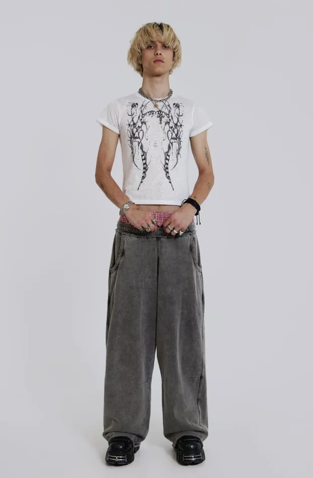 Joggers Men Jaded London Chrome Wash Monster Joggers