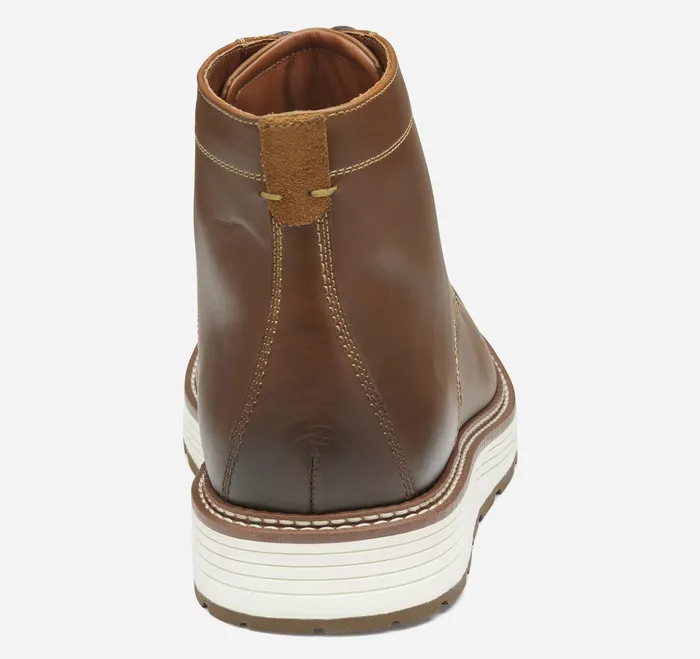Johnston and Murphy Boots Men Upton Lug Plain Toe Boot Dark Tan Waterproof Full Grain