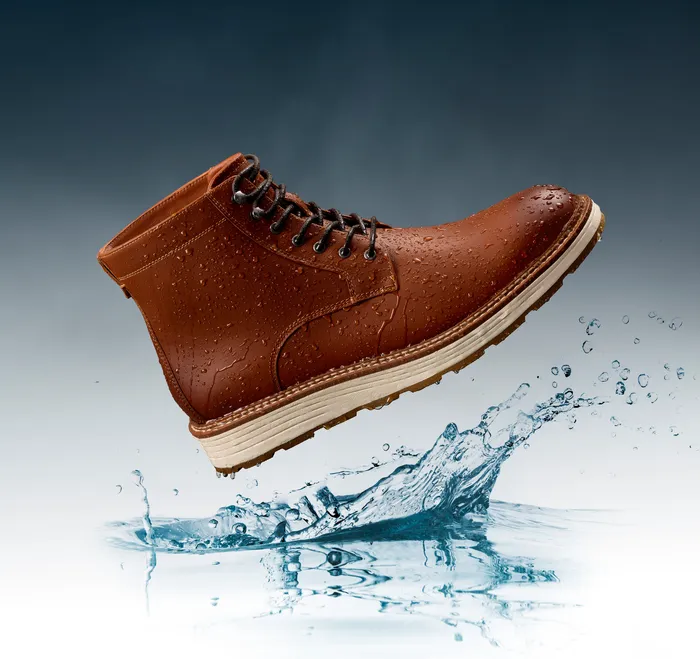 Johnston and Murphy Boots Men Upton Lug Plain Toe Boot Dark Tan Waterproof Full Grain