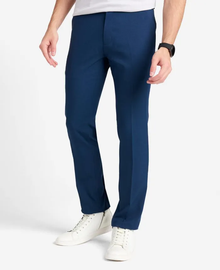 Kenneth Cole Dress Pants Men ModernFit Micro Check Stretch Trouser Blue Kenneth Cole Dress Pants Men ModernFit Micro Check Stretch Trouser Blue