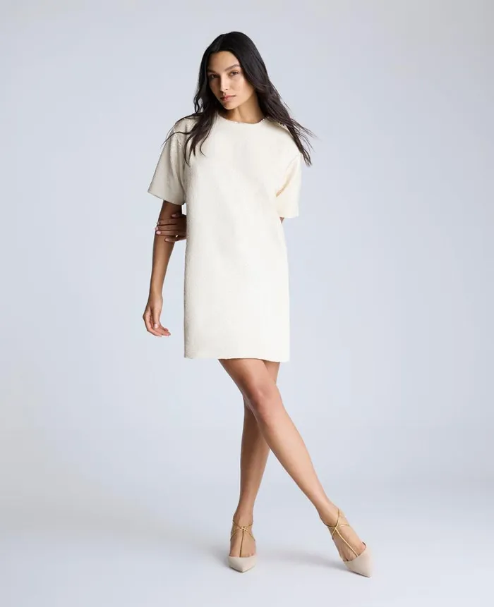 Kenneth Cole Dresses and Skirts Women Sequin TShirt Shift Dress Beige