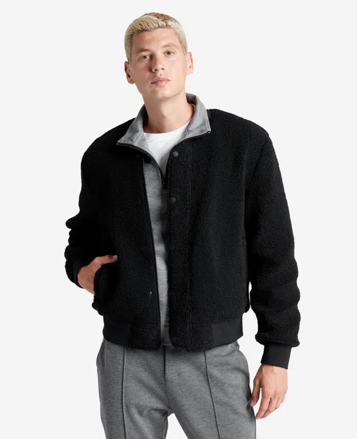 Kenneth Cole Jackets and Outerwear Men Reversible Sherpa Bomber Jacket Black Kenneth Cole Jackets and Outerwear Men Reversible Sherpa Bomber Jacket Black