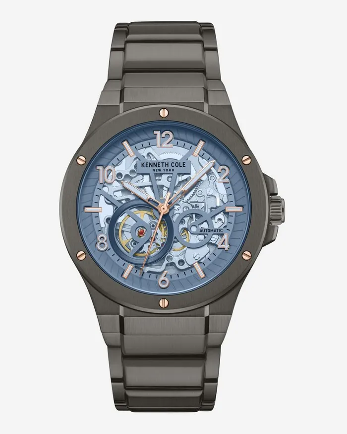Kenneth Cole Mens Men Kenneth Cole Automatic Tinged Glass Bracelet Watch