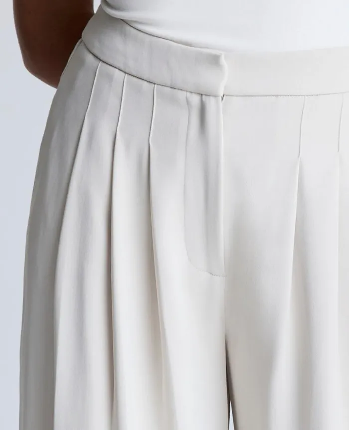 Kenneth Cole Pants and Shorts Women High Rise Fly Front Triple Pleat Wide Leg Pant Beige Kenneth Cole Pants and Shorts Women High Rise Fly Front Triple Pleat Wide Leg Pant Beige