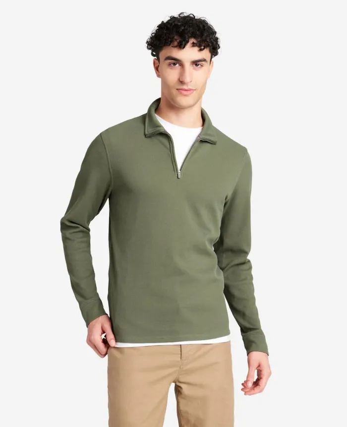 Kenneth Cole Sweaters Men QuarterZip Knit Pullover Green Kenneth Cole Sweaters Men QuarterZip Knit Pullover Green