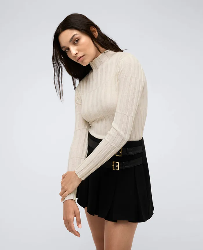 Kenneth Cole Sweaters Women Ribbed Long Sleeve Mock Neck Sweater White Kenneth Cole Sweaters Women Ribbed Long Sleeve Mock Neck Sweater White
