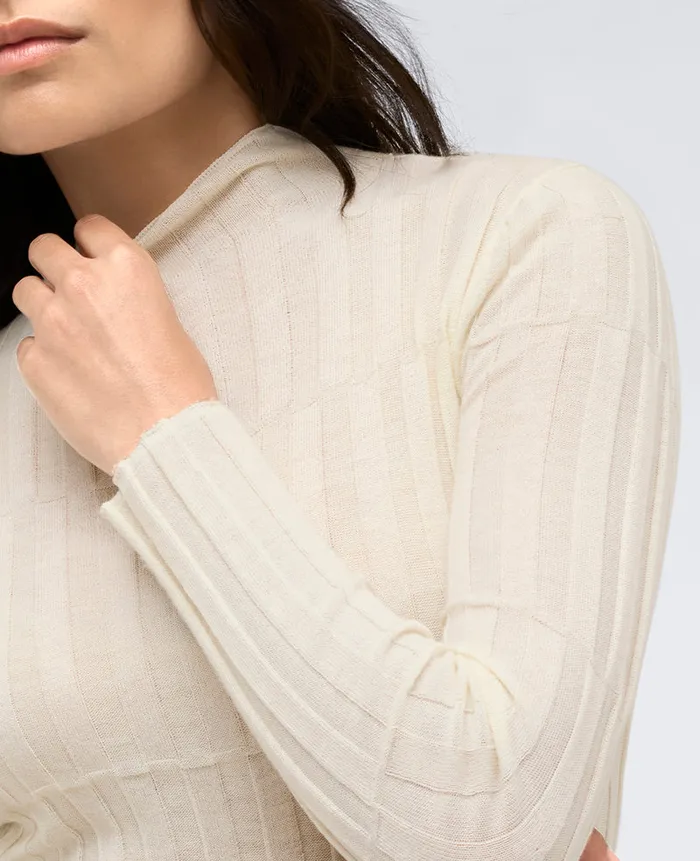 Kenneth Cole Sweaters Women Ribbed Long Sleeve Mock Neck Sweater White Kenneth Cole Sweaters Women Ribbed Long Sleeve Mock Neck Sweater White