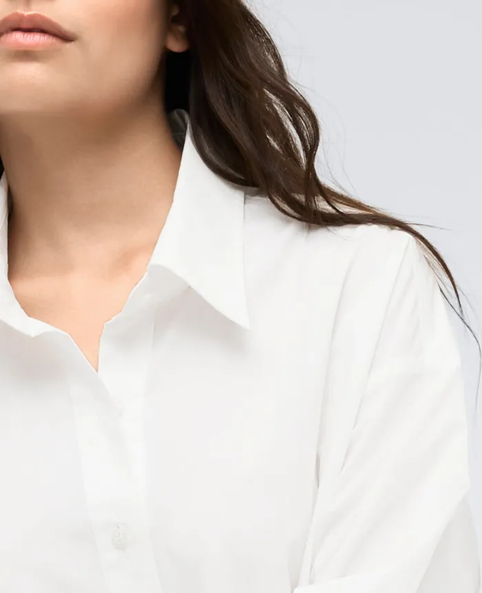 Kenneth Cole Tops Women Button Front Shirt W Elastic Sleeve Detail White Kenneth Cole Tops Women Button Front Shirt W Elastic Sleeve Detail White