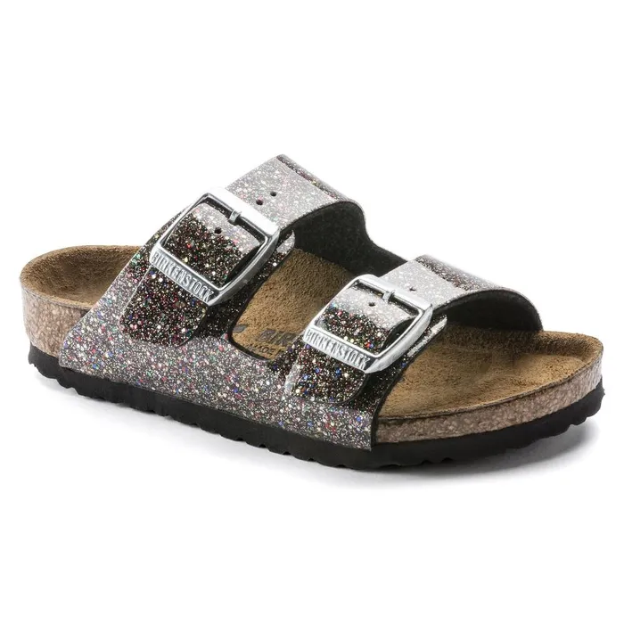 Kids Birkenstock TwoStrap Arizona Cosmic Sparkle Black Multi