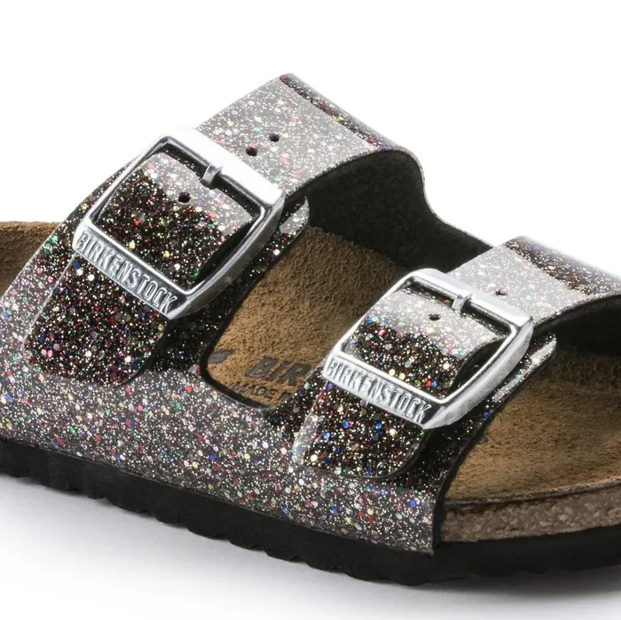 Kids Birkenstock TwoStrap Arizona Cosmic Sparkle Black Multi