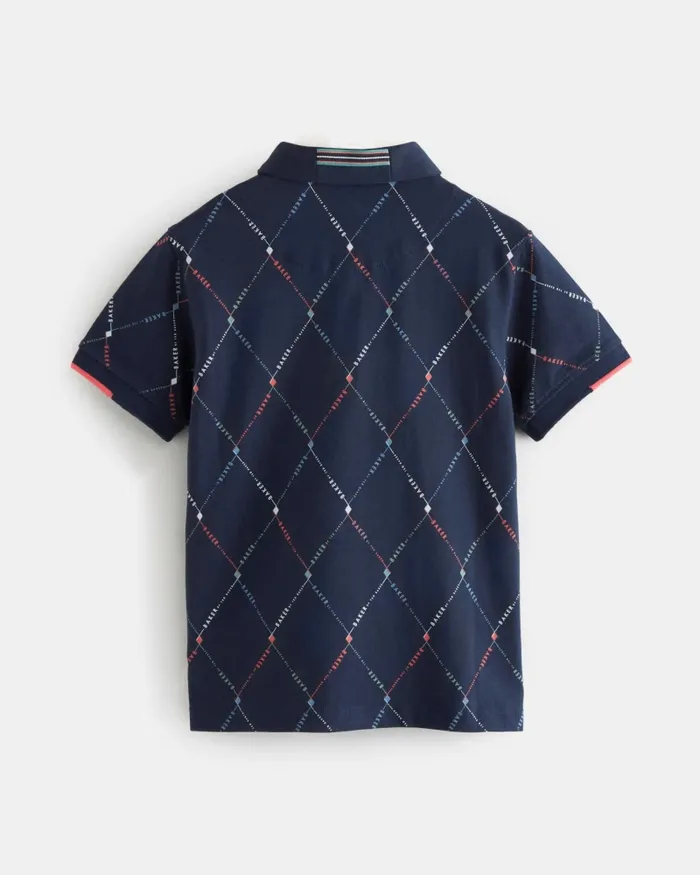 Kids DRAGOS 8211 Logo Print Polo Shirt Navy Ted Baker Tops Kids DRAGOS 8211 Logo Print Polo Shirt Navy Ted Baker Tops