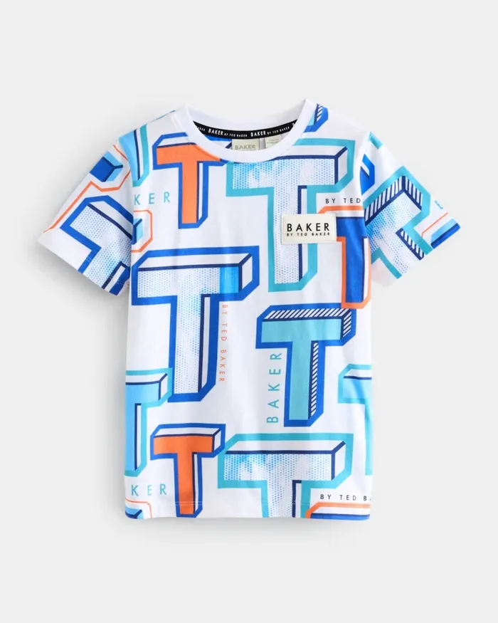 Kids ILIE 8211 Graphic TPrint Cotton TShirt White Ted Baker Baby Kids ILIE 8211 Graphic TPrint Cotton TShirt White Ted Baker Baby