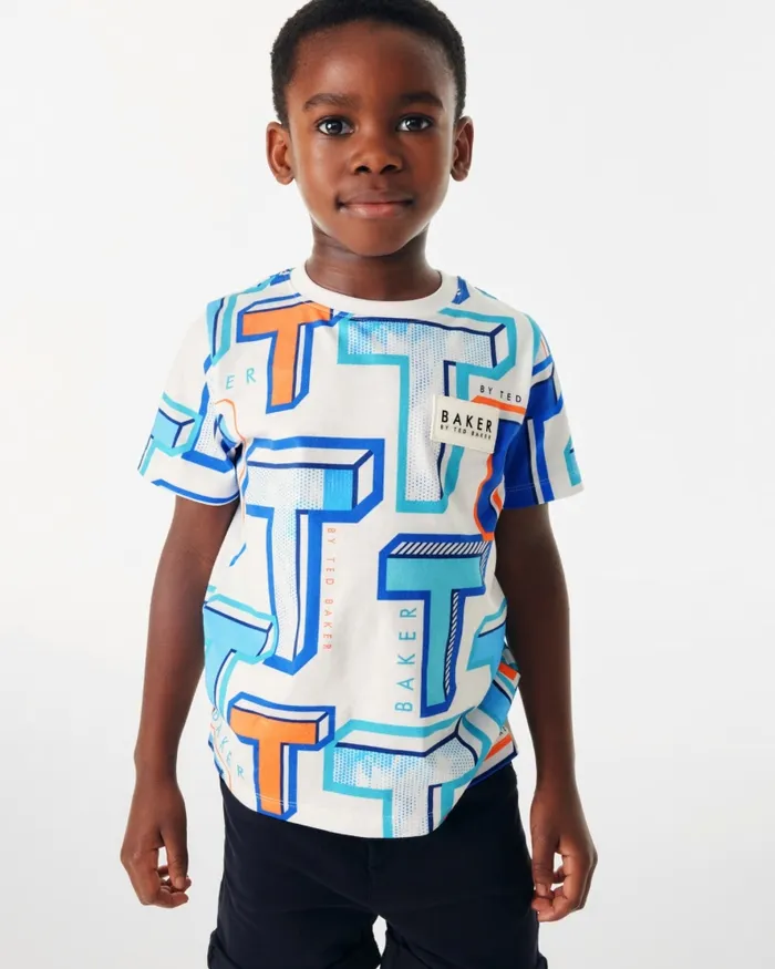 Kids ILIE 8211 Graphic TPrint Cotton TShirt White Ted Baker Baby Kids ILIE 8211 Graphic TPrint Cotton TShirt White Ted Baker Baby