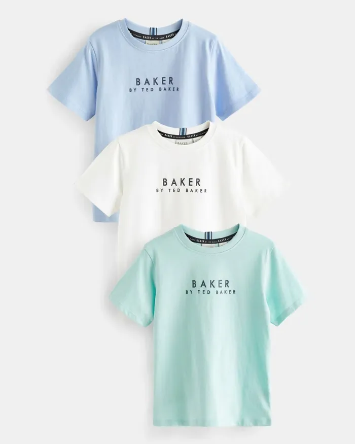 Kids IVAAN 8211 Three Pack Of Branded TShirts Pink Ted Baker Tops Kids IVAAN 8211 Three Pack Of Branded TShirts Pink Ted Baker Tops