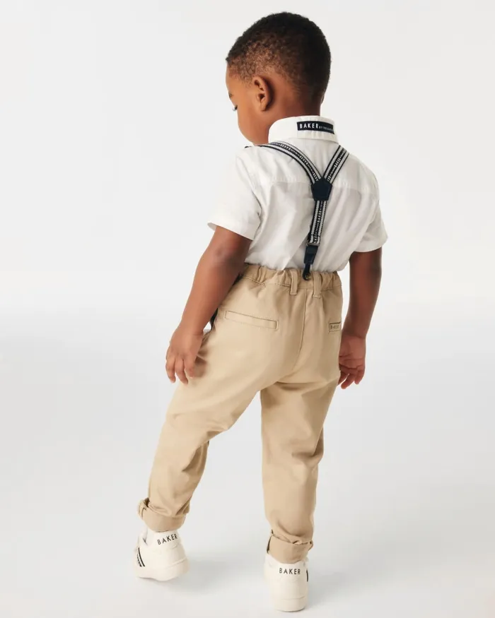 Kids SKENDER 8211 Branded Shirt And Chinos Set With Braces Stone Ted Baker Sets and Outfits Kids SKENDER 8211 Branded Shirt And Chinos Set With Braces Stone Ted Baker Sets and Outfits