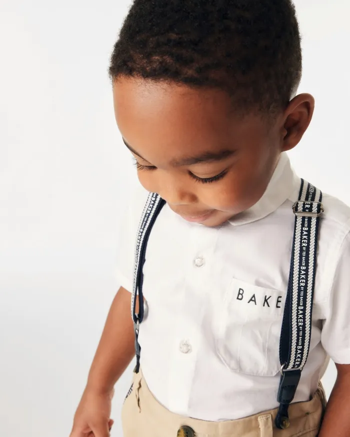 Kids SKENDER 8211 Branded Shirt And Chinos Set With Braces Stone Ted Baker Sets and Outfits Kids SKENDER 8211 Branded Shirt And Chinos Set With Braces Stone Ted Baker Sets and Outfits