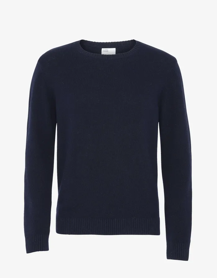 Knit Sweaters Men Colorfulstandard Classic Merino Wool Crew 8211 Navy Blue