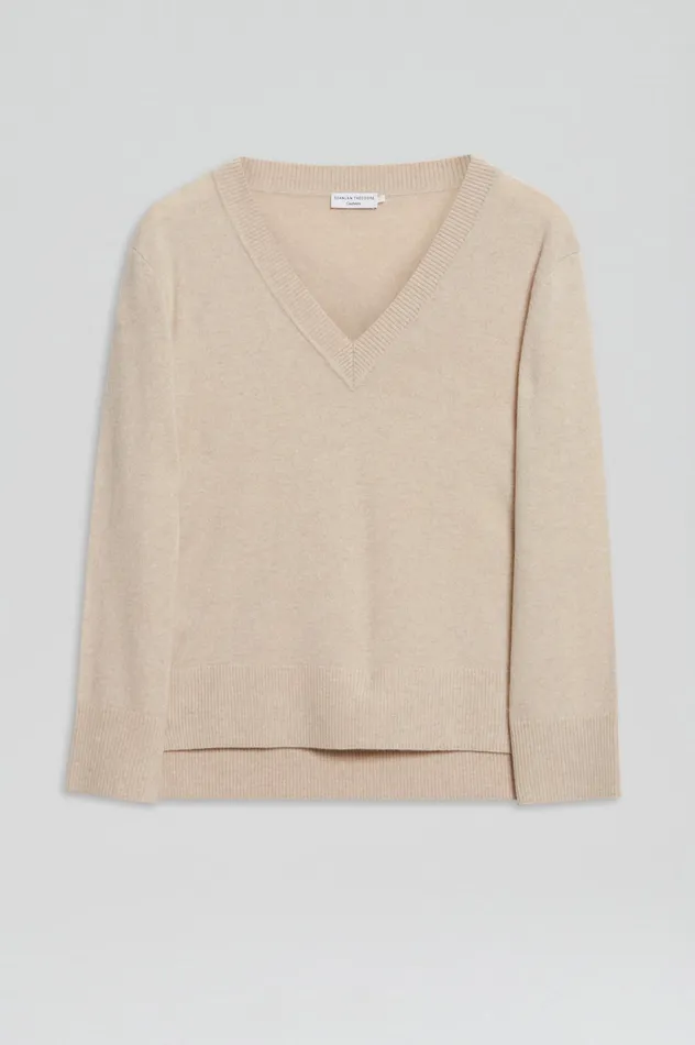 Knitwear Women Scanlan Theodore CASHMERE V WHEAT Knitwear Women Scanlan Theodore CASHMERE V WHEAT