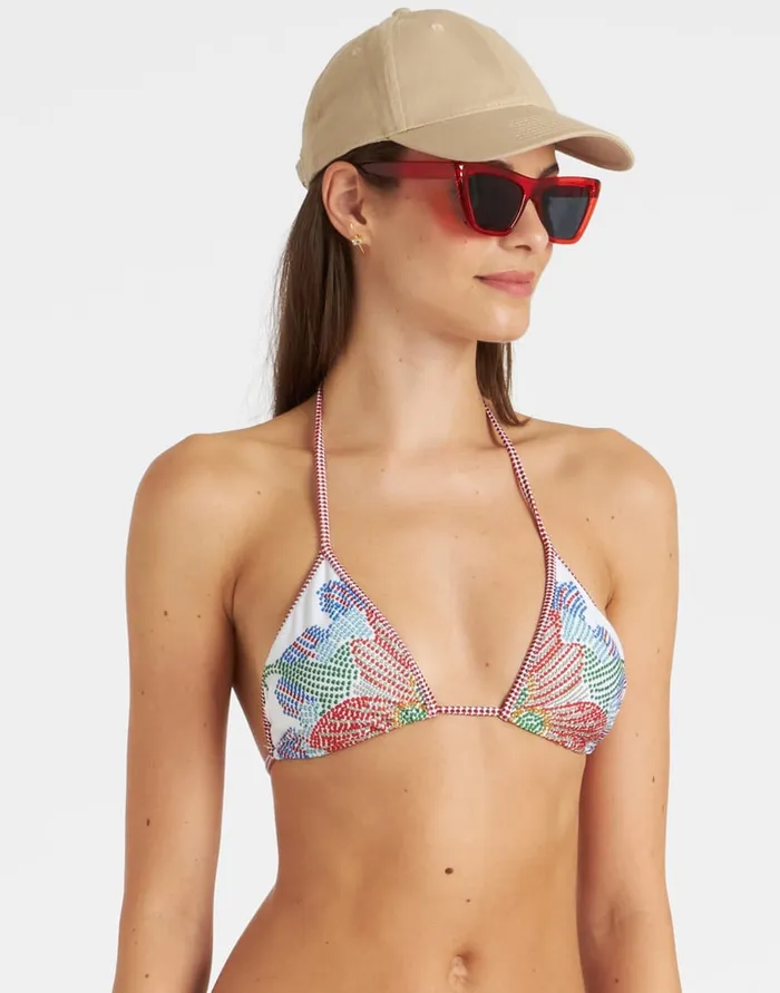 La Doublej Bikini Top Grenadilla Place Off White In Lycra Women Swimwear