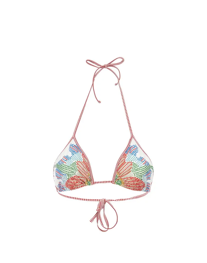 La Doublej Bikini Top Grenadilla Place Off White In Lycra Women Swimwear