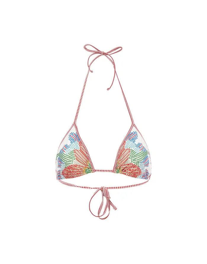 La Doublej Bikini Top Grenadilla Place Off White In Lycra Women Swimwear
