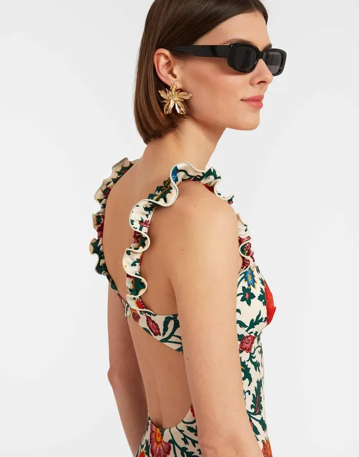 La Doublej Boop Swimsuit Dragonflower Mini Multicolor In Lycra Women Swimwear