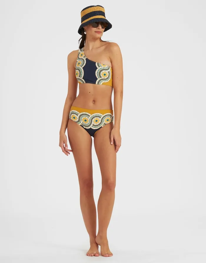 La Doublej Boy Brief Mudejar Place Blue In Supreme Lycra Women Swimwear