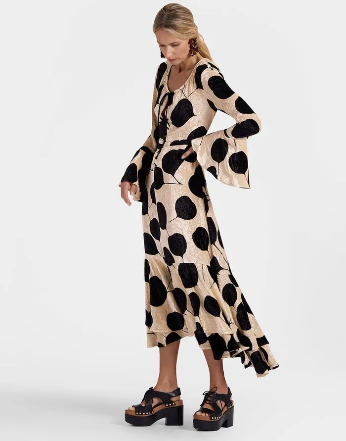La Doublej Cocteau Dress Lunaria Light Pink In Crushed Velvet Women Dresses