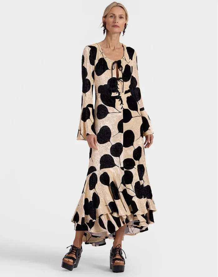 La Doublej Cocteau Dress Lunaria Light Pink In Crushed Velvet Women Dresses