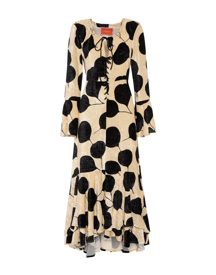 La Doublej Cocteau Dress Lunaria Light Pink In Crushed Velvet Women Dresses