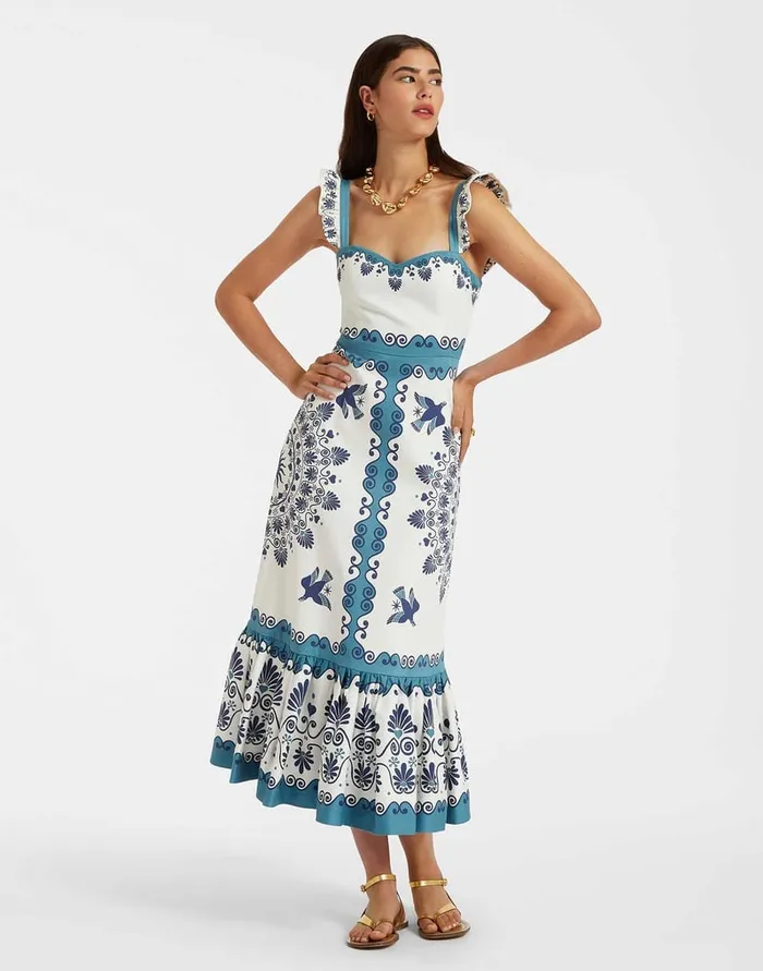La Doublej Gingerbread Dress Olympus Place Cream In Flat Cotton Stretch Women Dresses