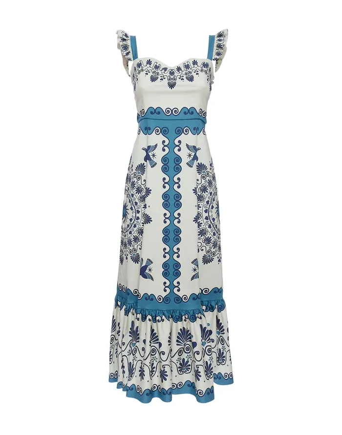 La Doublej Gingerbread Dress Olympus Place Cream In Flat Cotton Stretch Women Dresses