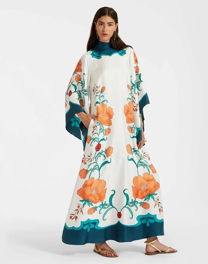 La Doublej Magnifico Dress Morpheus Place Orange In Silk Twill Women Dresses