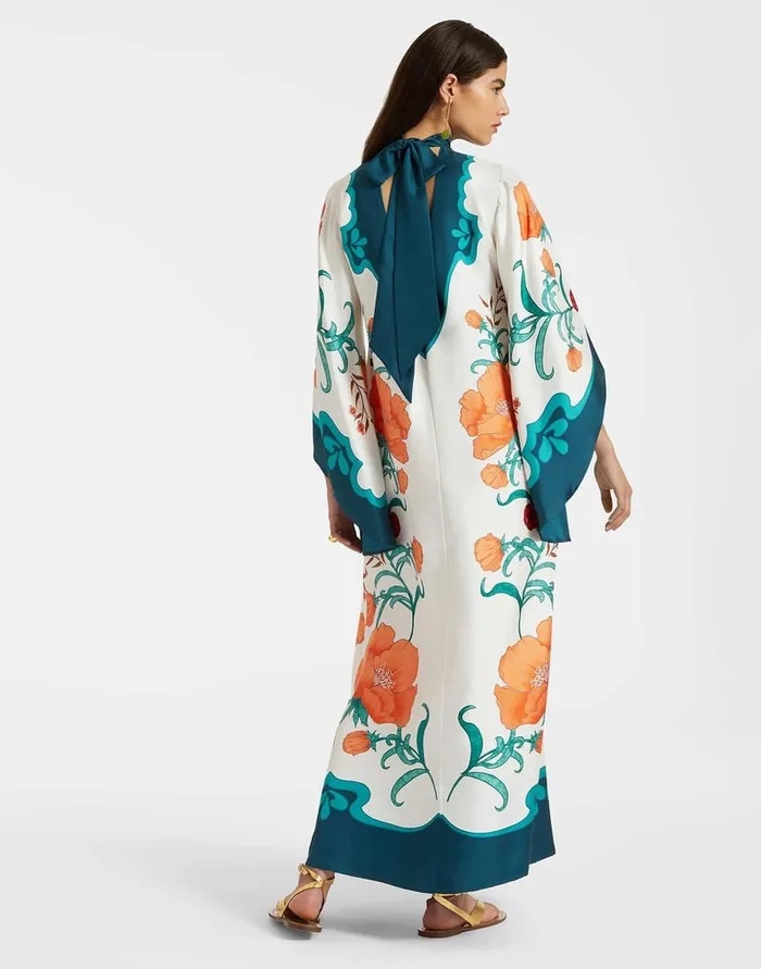 La Doublej Magnifico Dress Morpheus Place Orange In Silk Twill Women Dresses