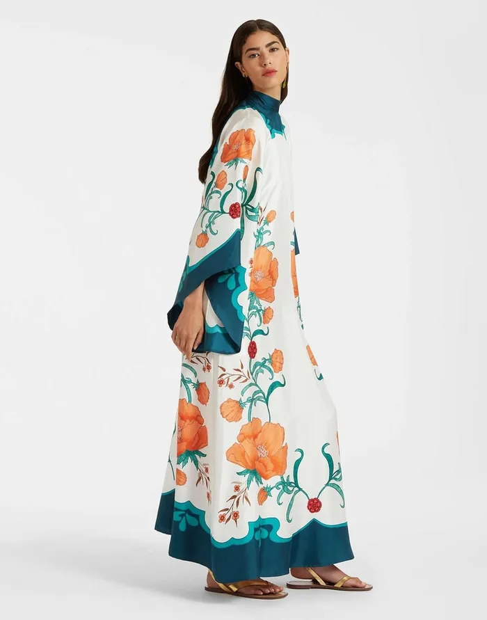 La Doublej Magnifico Dress Morpheus Place Orange In Silk Twill Women Dresses