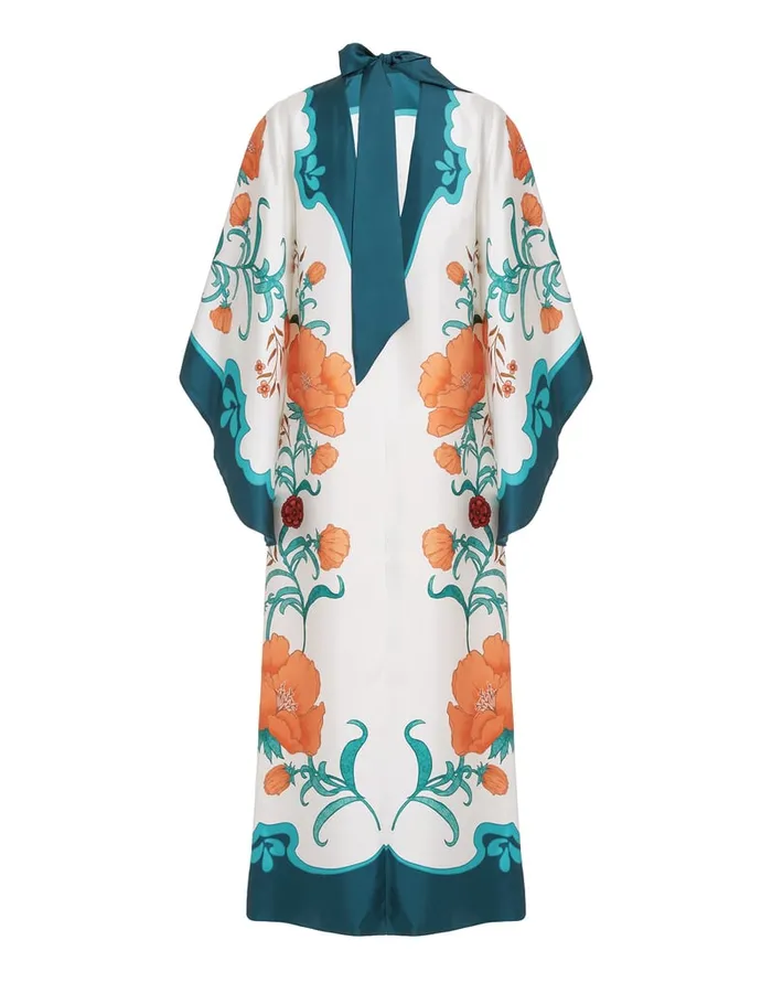 La Doublej Magnifico Dress Morpheus Place Orange In Silk Twill Women Dresses