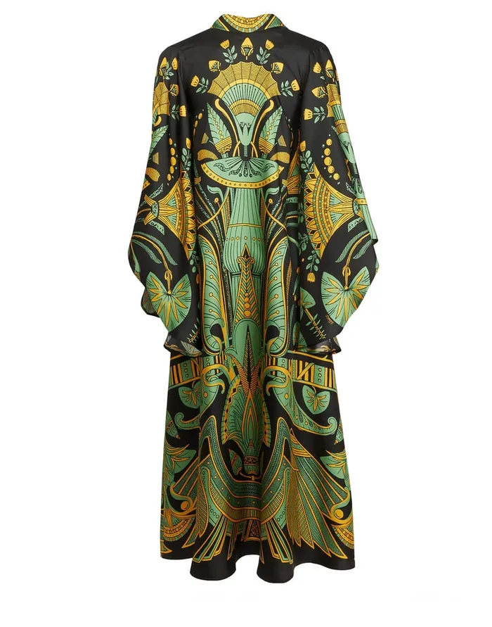 La Doublej Magnifico Midi Dress The Nile Place Black In Silk Twill Women Dresses