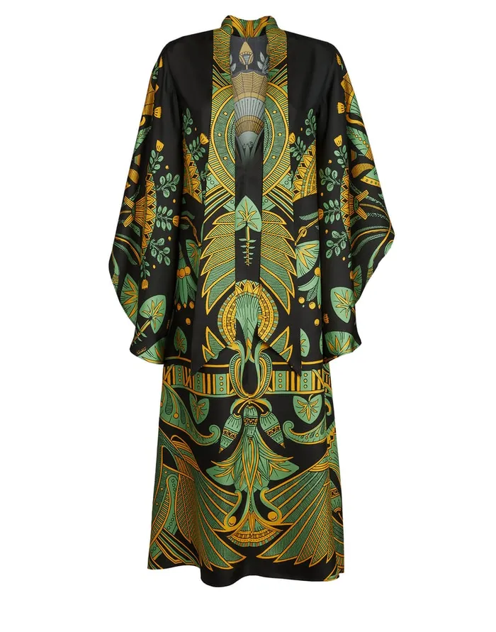 La Doublej Magnifico Midi Dress The Nile Place Black In Silk Twill Women Dresses