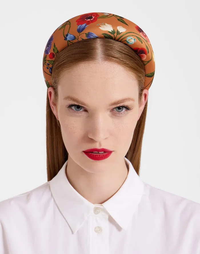 La Doublej Medici Headband Botticelli Rust In Twill Women Hair Accessories