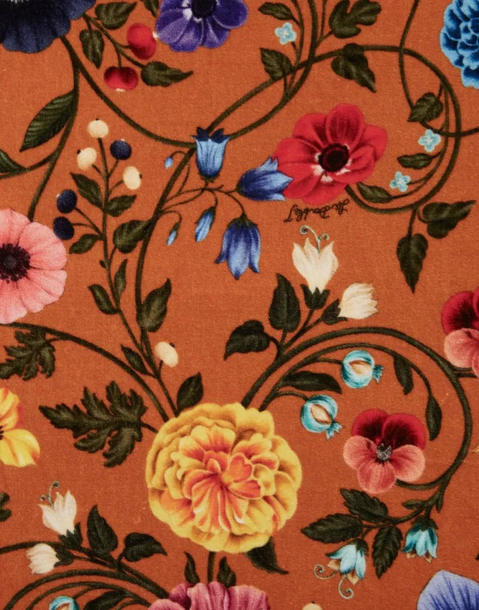 La Doublej Mini Swing Dress Botticelli Rust In Cotton Velvet Women Party Dressing