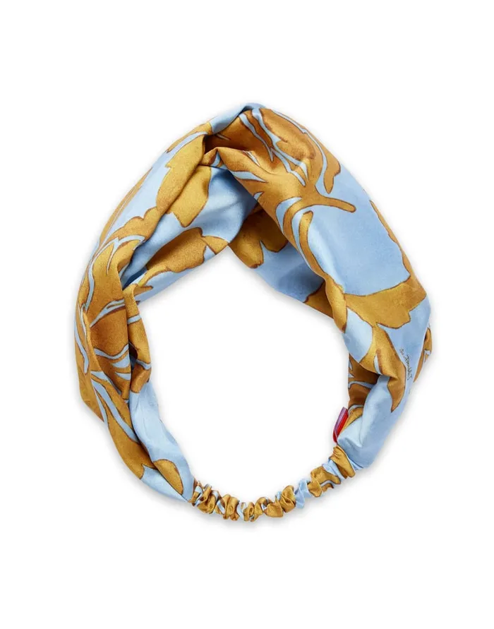 La Doublej Pinup Headband Tangle Light Blue In Twill Women Hair Accessories