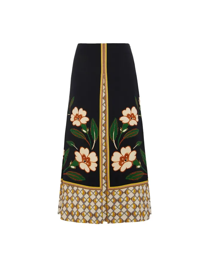 La Doublej Santa Monica Skirt Dazed Place Black In Sable Satin Women Skirts
