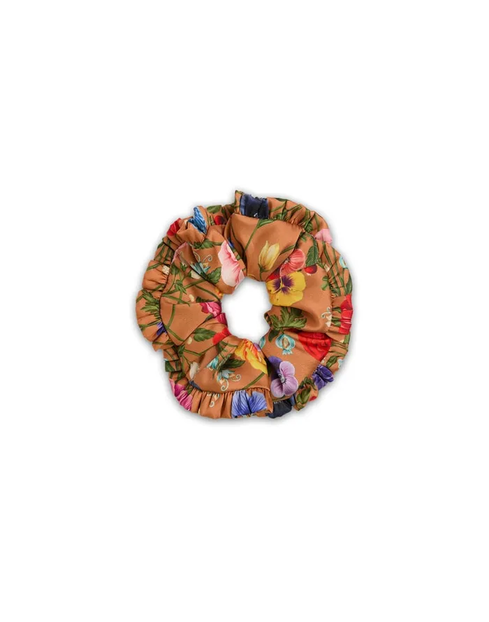 La Doublej Scrunchie Botticelli Rust In Silk Twill Women Hair Accessories