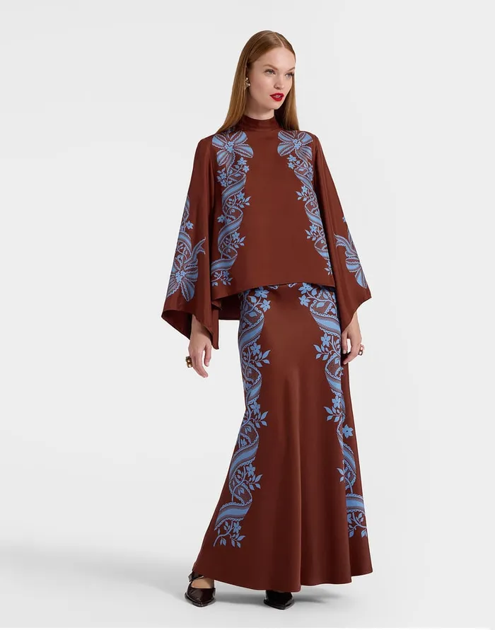 La Doublej Sleek Skirt Signoria Place Brown In Satin Women Skirts